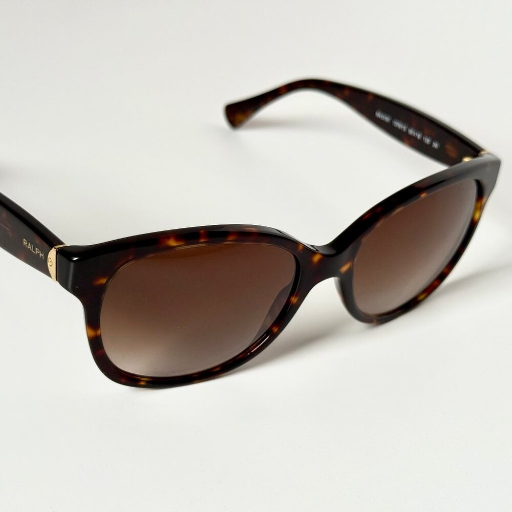 Ralph RA5191 1378/13 Cat Eye Sunglasses 55mm Dark Havana Brown Gradient Women's - Picture 1 of 6